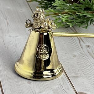 Department 56 Charles Dicken's Candle Snuffer Lion Gold Brass Tone Retired 11"